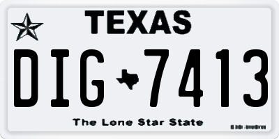 TX license plate DIG7413