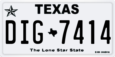 TX license plate DIG7414