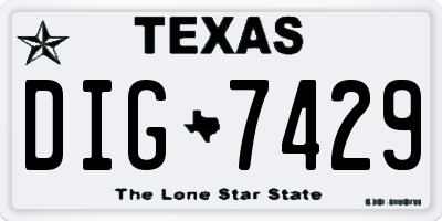 TX license plate DIG7429