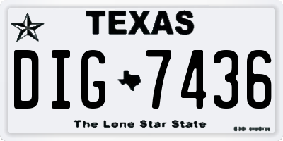 TX license plate DIG7436