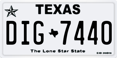 TX license plate DIG7440