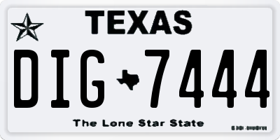 TX license plate DIG7444