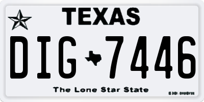 TX license plate DIG7446