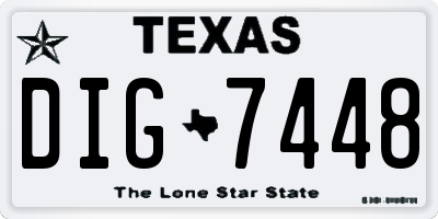 TX license plate DIG7448