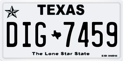 TX license plate DIG7459