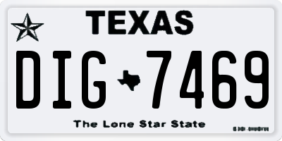 TX license plate DIG7469