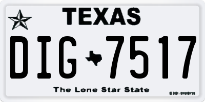TX license plate DIG7517