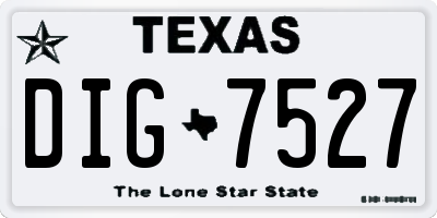 TX license plate DIG7527