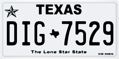 TX license plate DIG7529