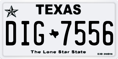 TX license plate DIG7556