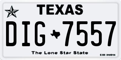 TX license plate DIG7557