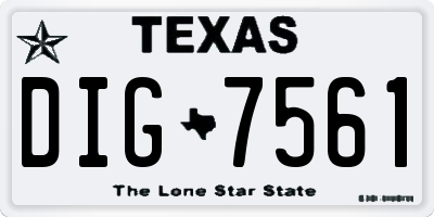 TX license plate DIG7561