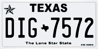 TX license plate DIG7572