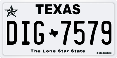 TX license plate DIG7579