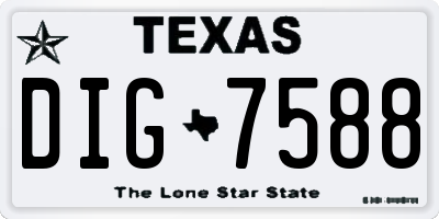 TX license plate DIG7588