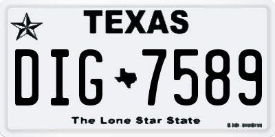 TX license plate DIG7589