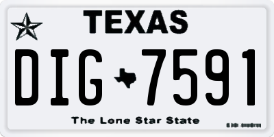 TX license plate DIG7591