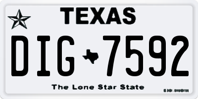 TX license plate DIG7592