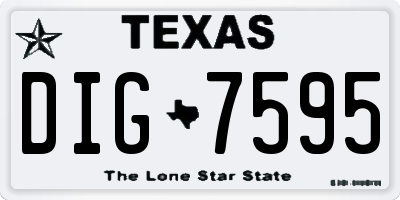 TX license plate DIG7595