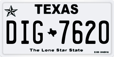 TX license plate DIG7620