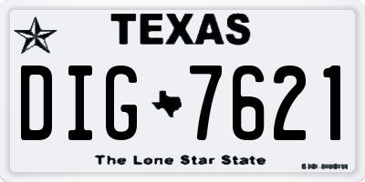 TX license plate DIG7621