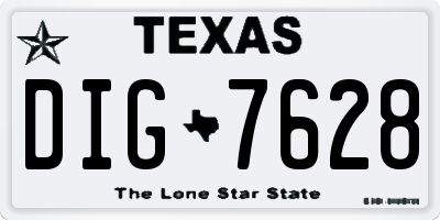 TX license plate DIG7628