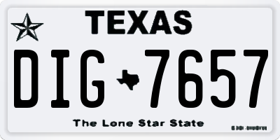 TX license plate DIG7657