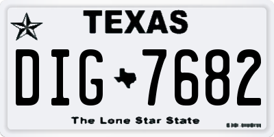 TX license plate DIG7682