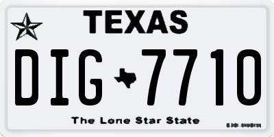TX license plate DIG7710