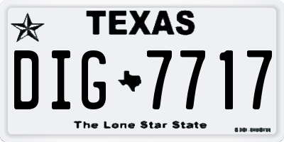 TX license plate DIG7717