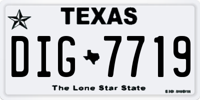 TX license plate DIG7719