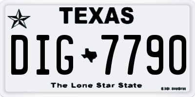 TX license plate DIG7790