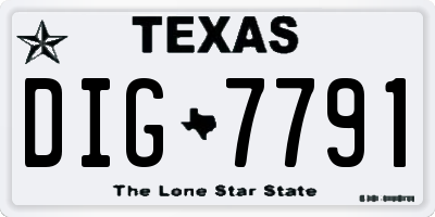 TX license plate DIG7791