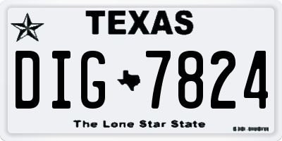 TX license plate DIG7824