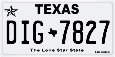 TX license plate DIG7827