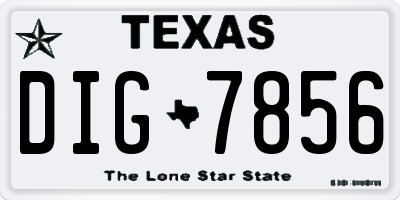 TX license plate DIG7856