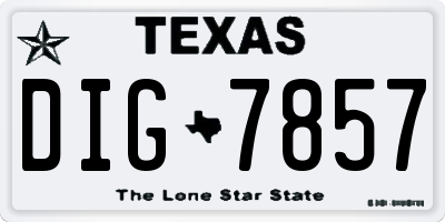 TX license plate DIG7857
