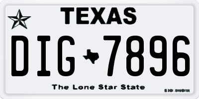 TX license plate DIG7896