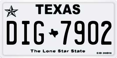 TX license plate DIG7902
