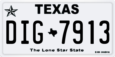 TX license plate DIG7913