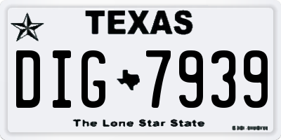 TX license plate DIG7939