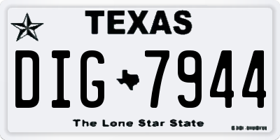 TX license plate DIG7944