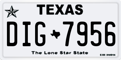 TX license plate DIG7956