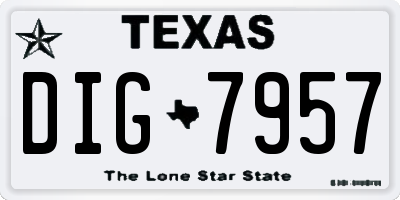 TX license plate DIG7957