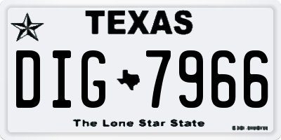 TX license plate DIG7966