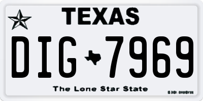 TX license plate DIG7969