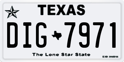 TX license plate DIG7971