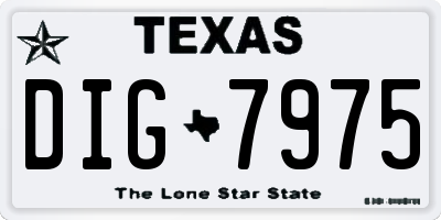 TX license plate DIG7975
