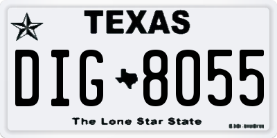TX license plate DIG8055