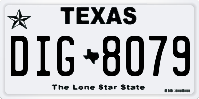 TX license plate DIG8079